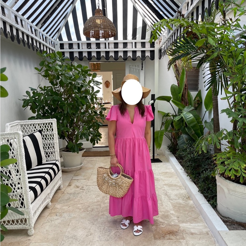 Oliphant v neck maxi hot pink XS